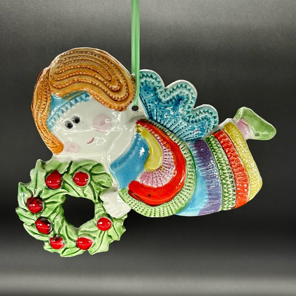 Vintage Gensini Ceramiche Italy Christmas Angel